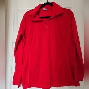 Columbia Red Fleece 1/4 Zip Pullover, Womens XL